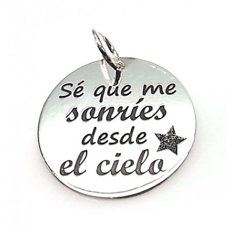 Colgante de Plata Sé que me sonries desde el cielo